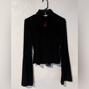 Killstar x Twin Temple Sultry Mists Stretch Velvet Top Size S RARE NWT